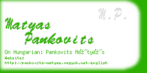 matyas pankovits business card